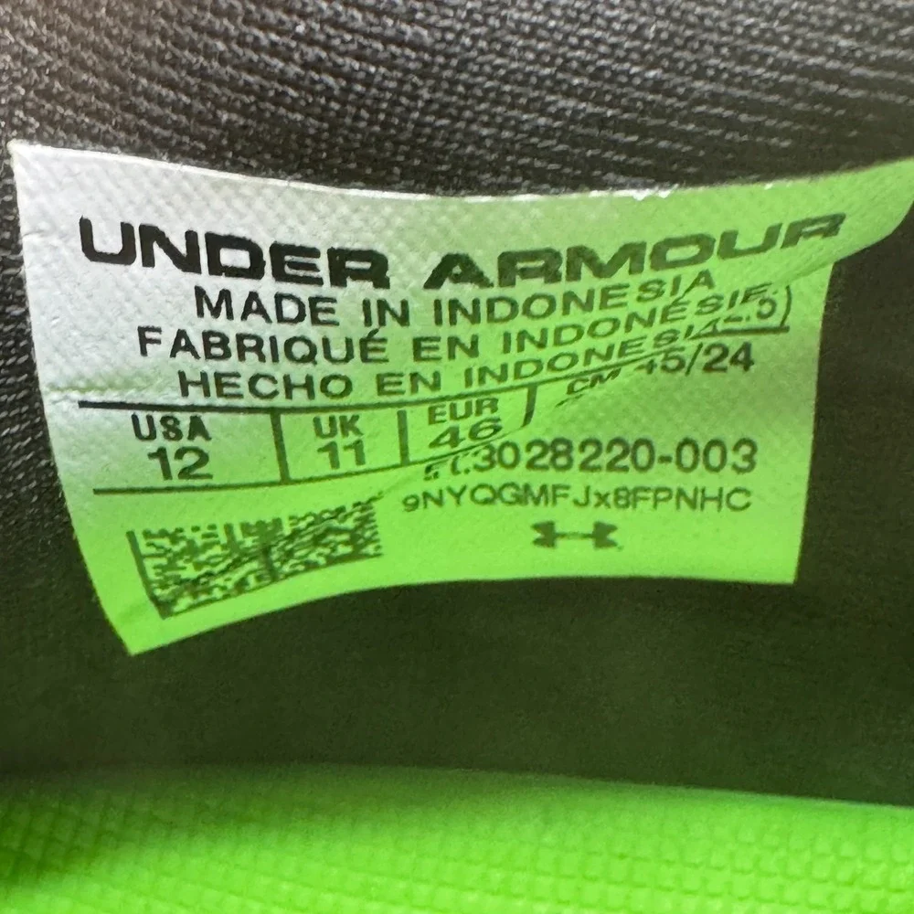 Under‎ Armour Blur Pro Mens Size 12 Black Silver Grey Football Cleats Smoke NEW